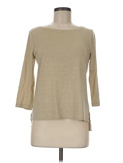 Pre-owned Chico's 3/4 Sleeve Top Tan Boatneck Tops