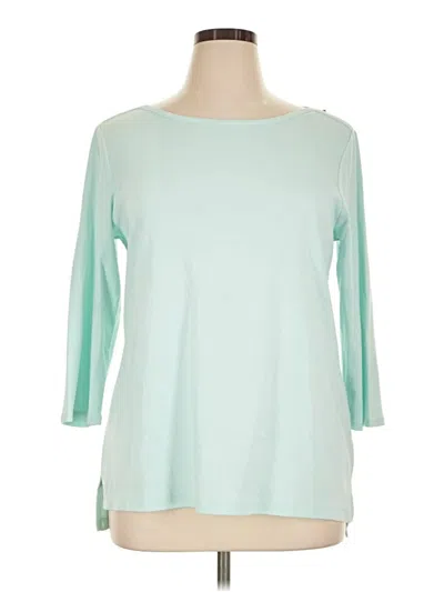 Pre-owned Chico's 3/4 Sleeve Top Teal Boatneck Tops