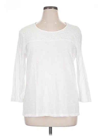 Pre-owned Chico's 3/4 Sleeve Top White Crew Neck Tops