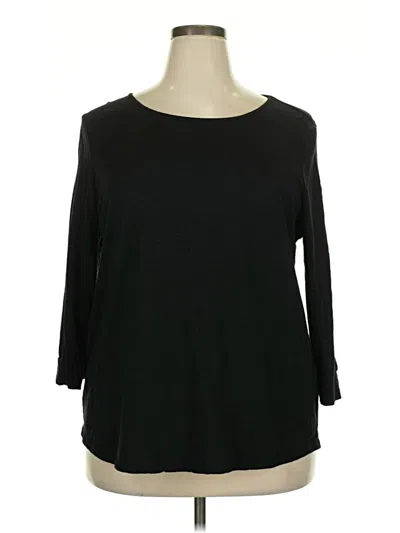 Pre-owned Chico's 3/4 Sleeve T-shirt In Black
