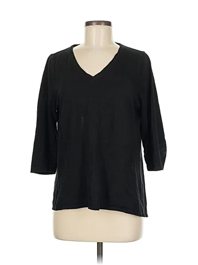 Pre-owned Chico's 3/4 Sleeve T-shirt In Black