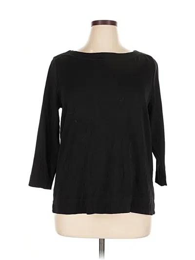 Pre-owned Chico's 3/4 Sleeve T-shirt In Black