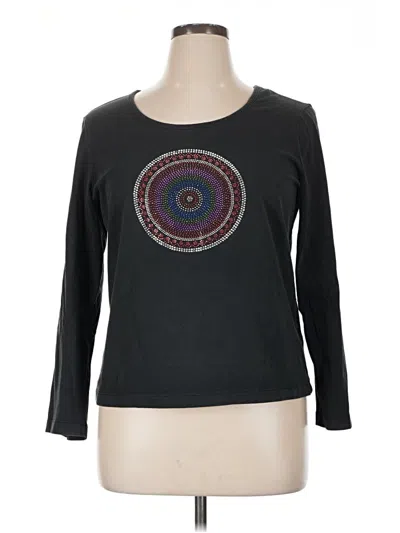 Pre-owned Chico's 3/4 Sleeve T-shirt In Black