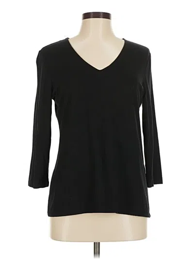Pre-owned Chico's 3/4 Sleeve T-shirt In Black