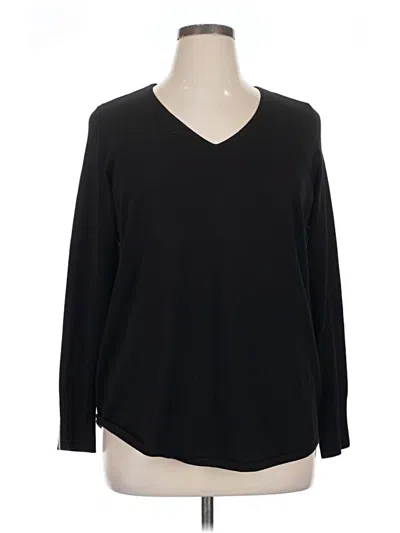 Pre-owned Chico's 3/4 Sleeve T-shirt In Black
