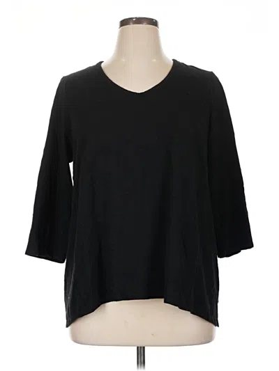 Pre-owned Chico's 3/4 Sleeve T-shirt In Black
