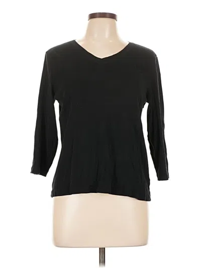 Pre-owned Chico's 3/4 Sleeve T-shirt In Black
