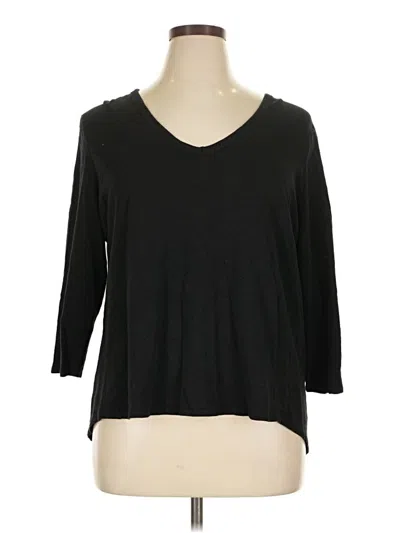 Pre-owned Chico's 3/4 Sleeve T-shirt In Black