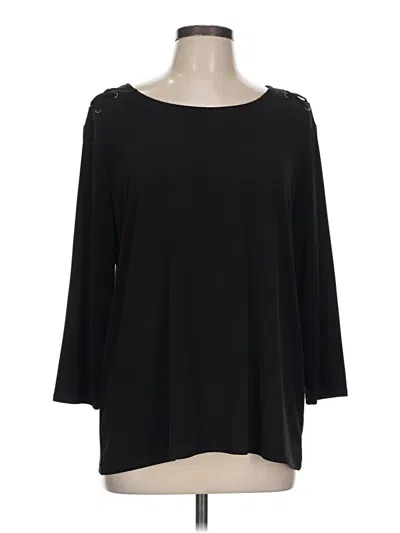 Pre-owned Chico's 3/4 Sleeve T-shirt In Black