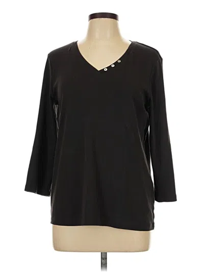 Pre-owned Chico's 3/4 Sleeve T-shirt In Black