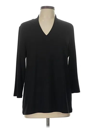 Pre-owned Chico's 3/4 Sleeve T-shirt In Black