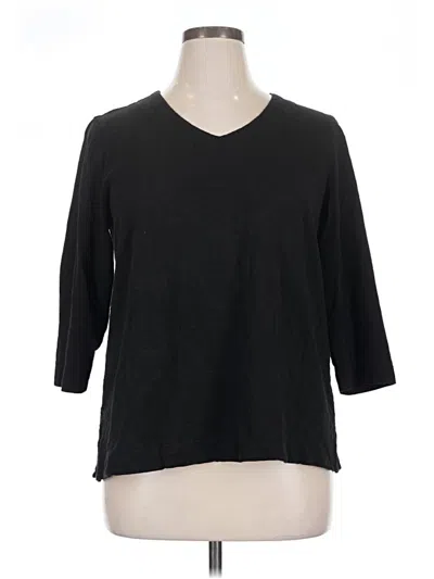 Pre-owned Chico's 3/4 Sleeve T-shirt In Black