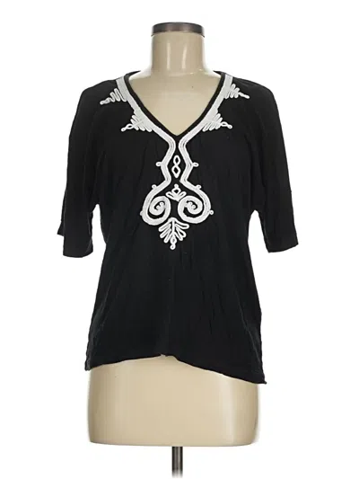 Pre-owned Chico's 3/4 Sleeve T-shirt In Black
