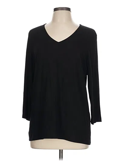 Pre-owned Chico's 3/4 Sleeve T-shirt In Black