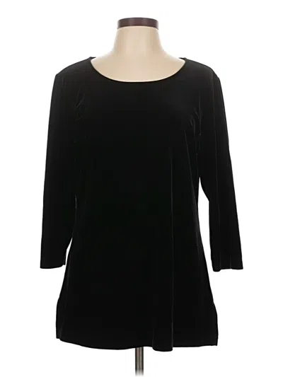 Pre-owned Chico's 3/4 Sleeve T-shirt In Black