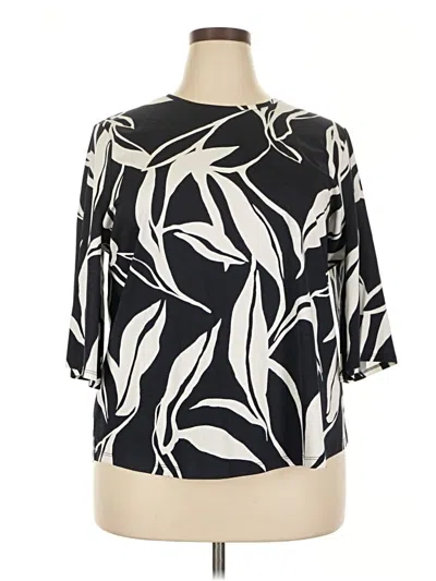 Pre-owned Chico's 3/4 Sleeve T-shirt In Black