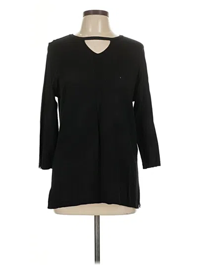Pre-owned Chico's 3/4 Sleeve T-shirt In Black
