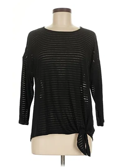 Pre-owned Chico's 3/4 Sleeve T-shirt In Black