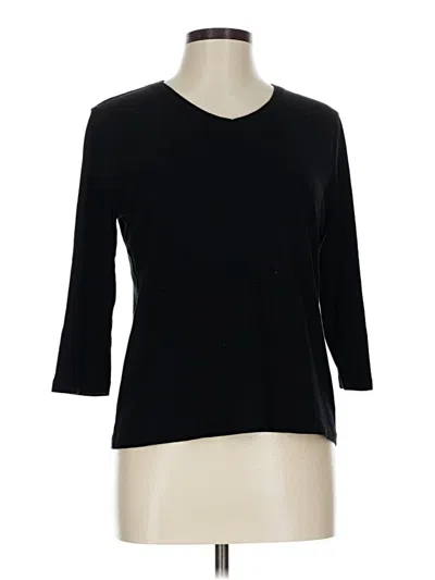 Pre-owned Chico's 3/4 Sleeve T-shirt In Black