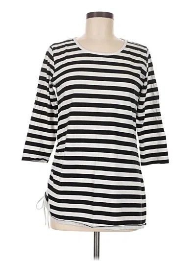 Pre-owned Chico's 3/4 Sleeve T-shirt In Black