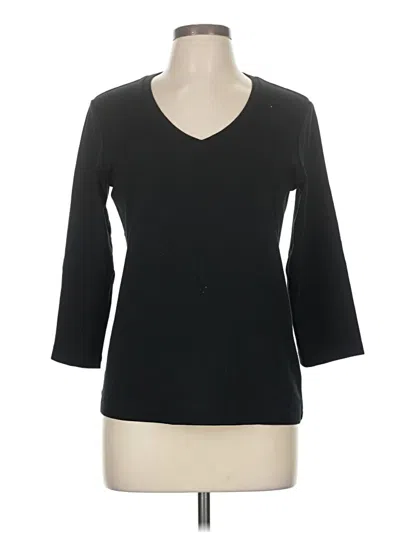 Pre-owned Chico's 3/4 Sleeve T-shirt In Black