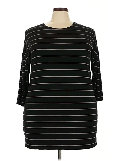 Pre-owned Chico's 3/4 Sleeve T-shirt In Black