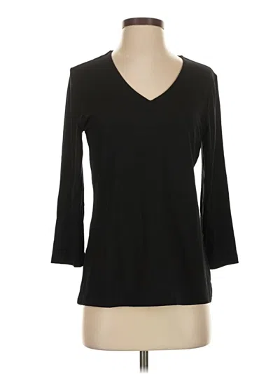 Pre-owned Chico's 3/4 Sleeve T-shirt In Black