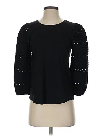 Pre-owned Chico's 3/4 Sleeve T-shirt In Black