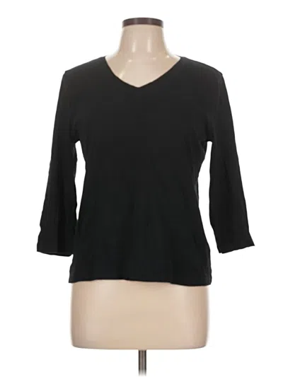 Pre-owned Chico's 3/4 Sleeve T-shirt In Black