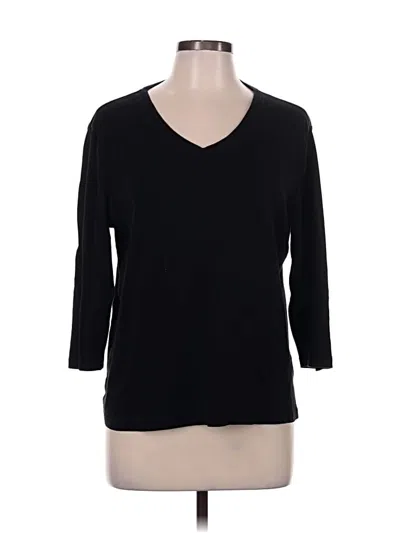 Pre-owned Chico's 3/4 Sleeve T-shirt In Black