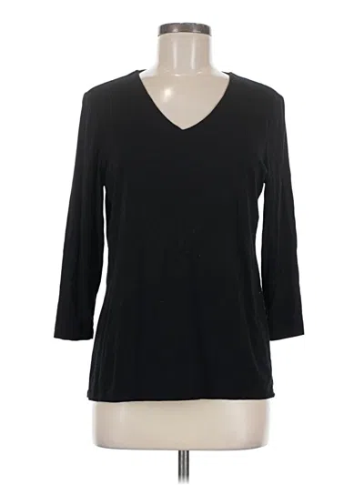 Pre-owned Chico's 3/4 Sleeve T-shirt In Black