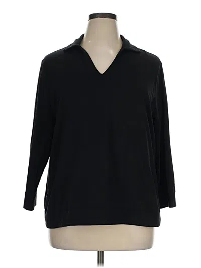 Pre-owned Chico's 3/4 Sleeve T-shirt In Black