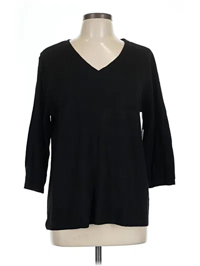 Chico's 3/4 Sleeve T-shirt In Black