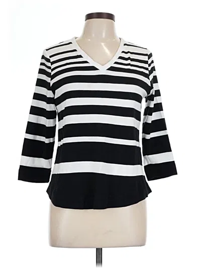 Pre-owned Chico's 3/4 Sleeve T-shirt In Black