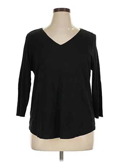 Pre-owned Chico's 3/4 Sleeve T-shirt In Black