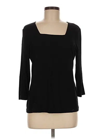 Pre-owned Chico's 3/4 Sleeve T-shirt In Black