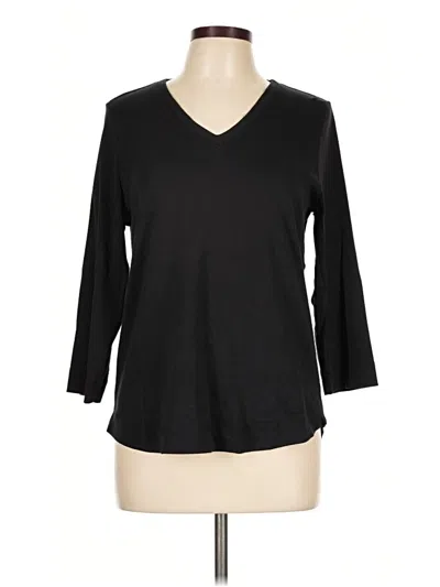 Pre-owned Chico's 3/4 Sleeve T-shirt In Black