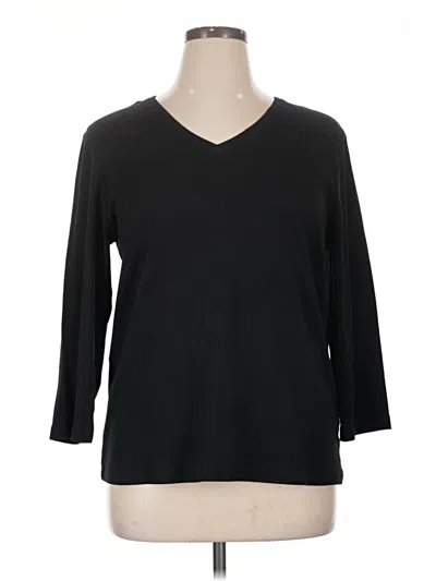 Pre-owned Chico's 3/4 Sleeve T-shirt In Black