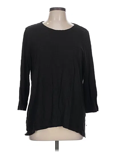 Pre-owned Chico's 3/4 Sleeve T-shirt In Black
