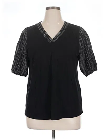 Pre-owned Chico's 3/4 Sleeve T-shirt In Black