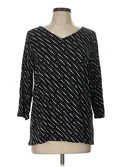 Pre-owned Chico's 3/4 Sleeve T-shirt In Black