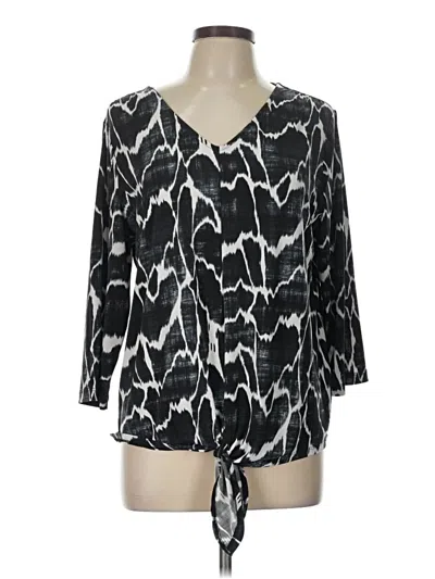Pre-owned Chico's 3/4 Sleeve T-shirt In Black