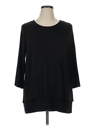 Pre-owned Chico's 3/4 Sleeve T-shirt In Black