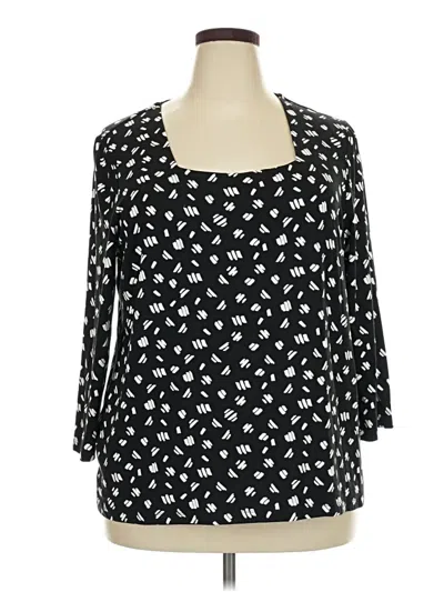 Pre-owned Chico's 3/4 Sleeve T-shirt In Black