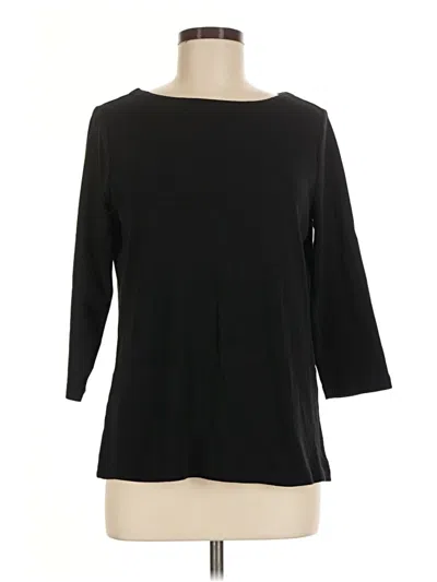 Pre-owned Chico's 3/4 Sleeve T-shirt In Black