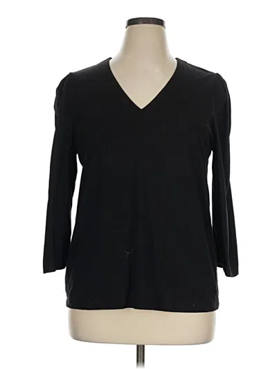 Pre-owned Chico's 3/4 Sleeve T-shirt In Black