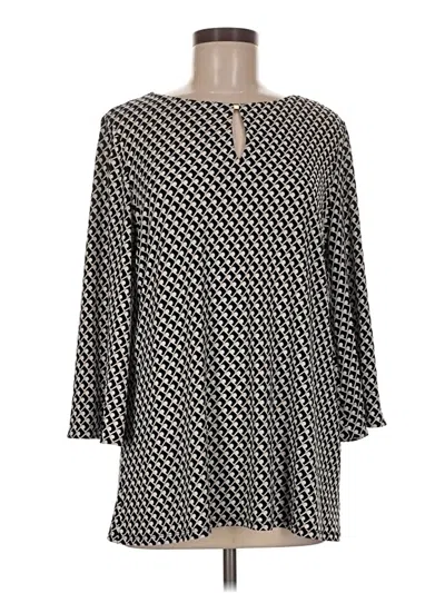 Pre-owned Chico's 3/4 Sleeve T-shirt In Black