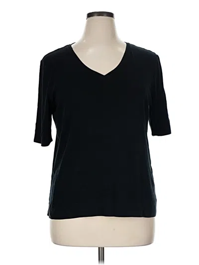 Pre-owned Chico's 3/4 Sleeve T-shirt In Black