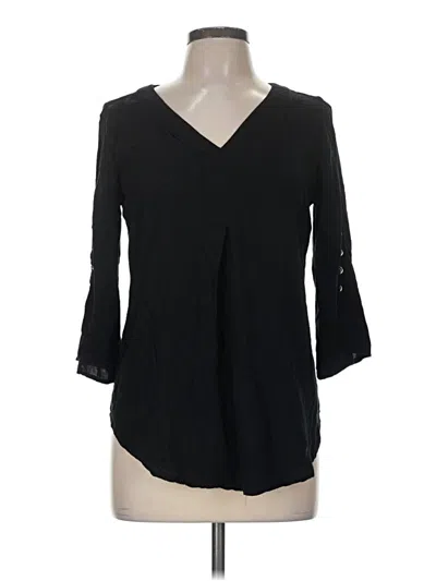 Pre-owned Chico's 3/4 Sleeve T-shirt In Black