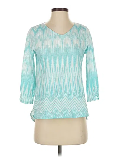 Pre-owned Chico's 3/4 Sleeve T-shirt In Blue